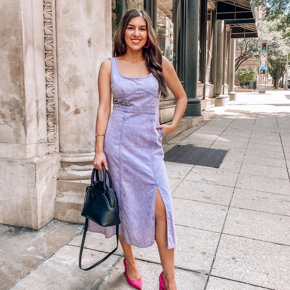 Purple Denim Tie Dye Dress